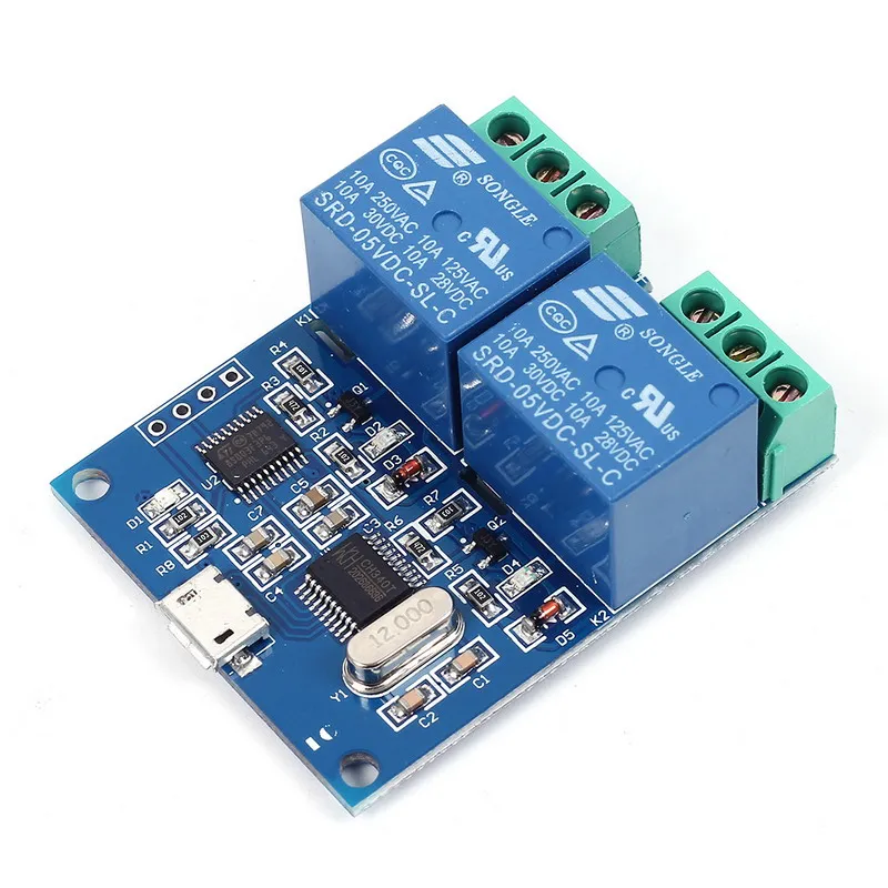 Релейный модуль USB LCUS 2 5 в CH340 Интеллектуальный переключатель управления 10 А 250 В