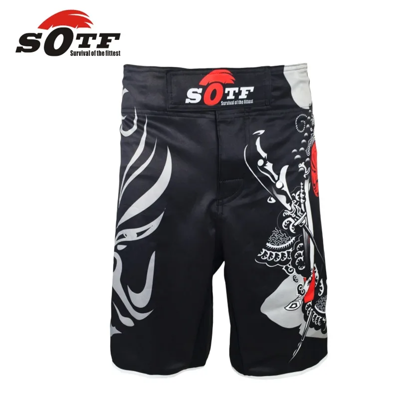 SOTF Kick бокс Спорт Фитнес личности дышащие свободные шорты большого размера тайские кулак Брюки Беговые бои дешевые ММА шорты