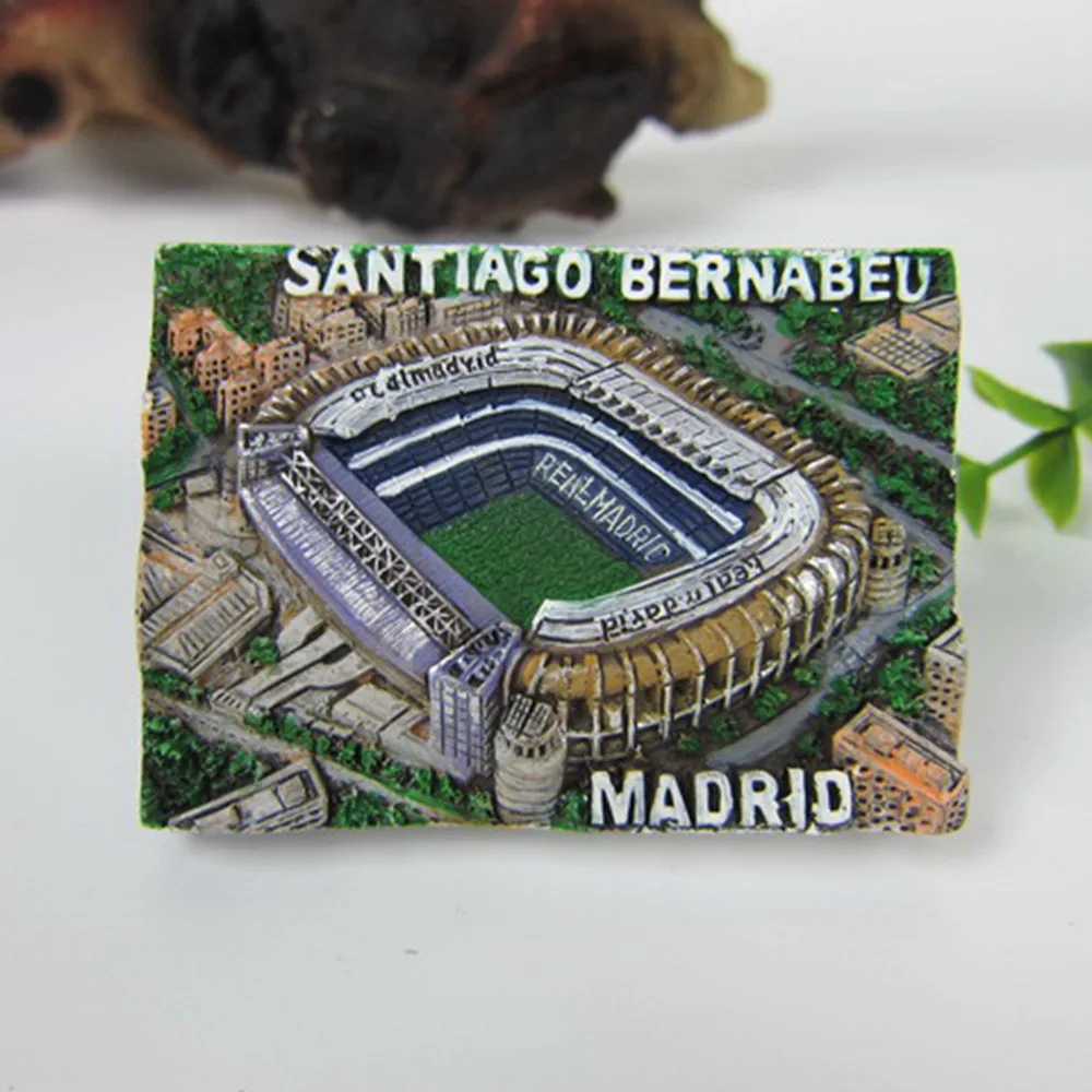 

Spain Madrid Estadio Santiago Bernabeu Shaped Fridge Magnets World Scenery Tourist Souvenirs Magnetic Stickers Home Decor Gifts