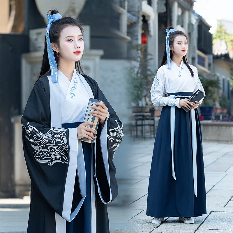 Hanfu костюм династии Тан с длинными рукавами китайский стиль костюмы традиционный старинный костюм для выступлений вышивка наряды мужской DN3510