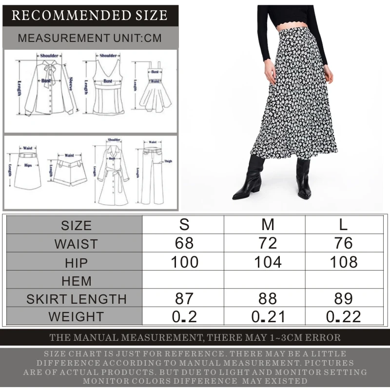 Gold Hands New White Flower Women's Long Skirt High Waist Floret Printed Skirts Ladies Spring Summer Office Clothes | Женская одежда