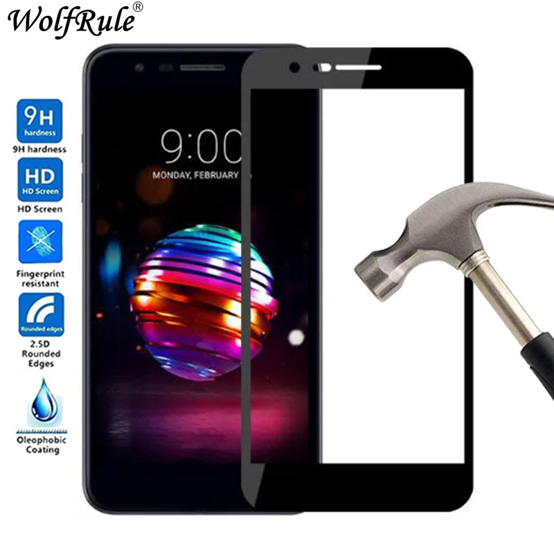 Wolfrule полное покрытие закаленное стекло для LG K11/K10 2018 Защита экрана K11 цветная