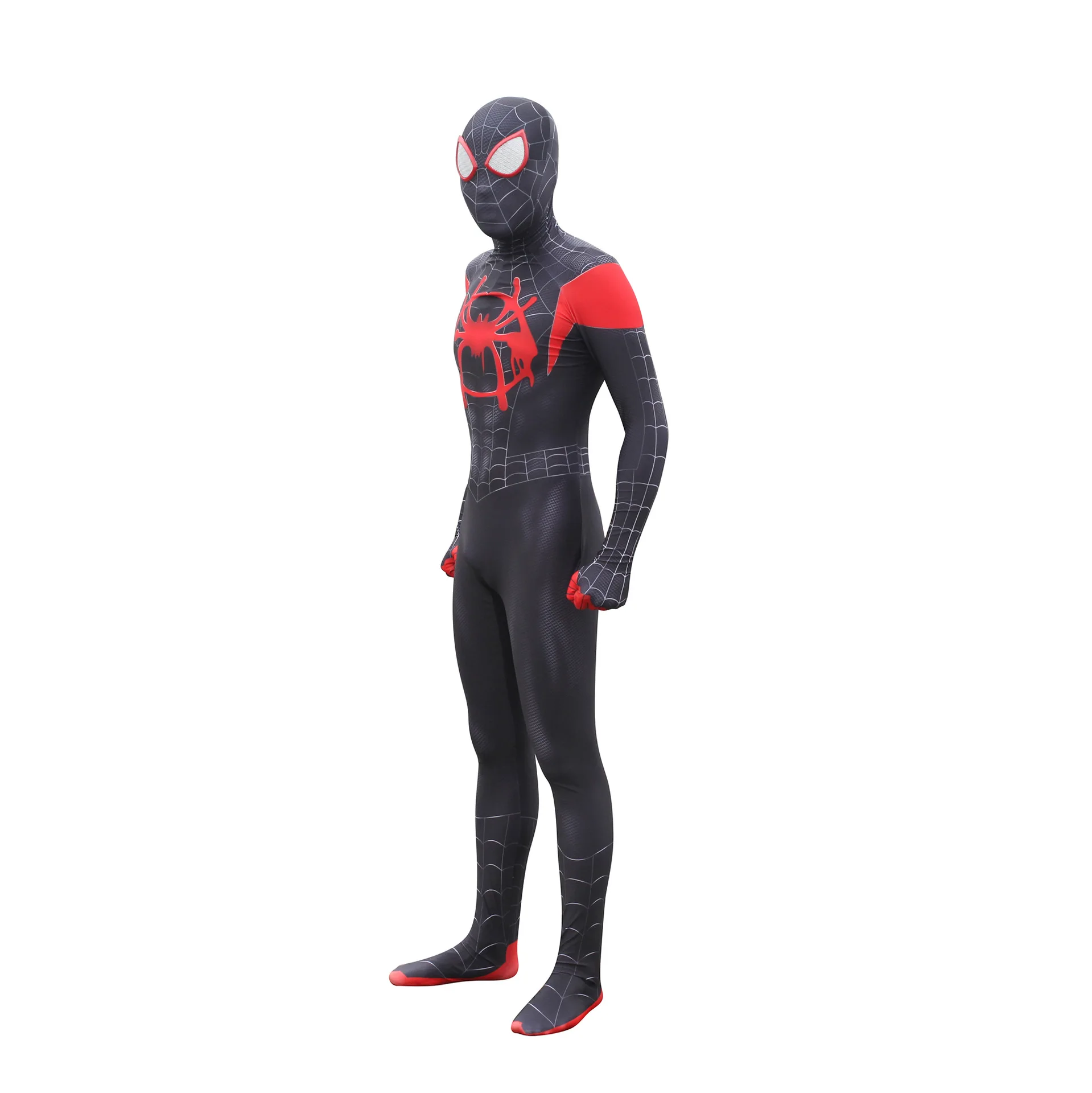 3D Spider-Man Cos Halloween Jumpsuits Conjoined Black Spiderman Costumes Zentai Superhero Bodysuit Mask for Adult Kids | Дом и сад