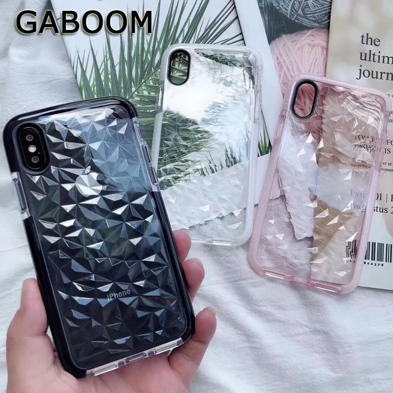 GABOOM Мягкие TPU прозрачный Diamond Форма телефон чехлы для iPhone 7 Чехол 8 6 6s Plus X 10