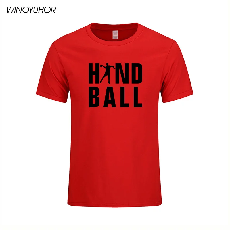 

New Fashion T-shirt Men Short Sleeve Summer Crew Neck Cotton T Shirt Play Handball Print Tops Tee Shirt Homme