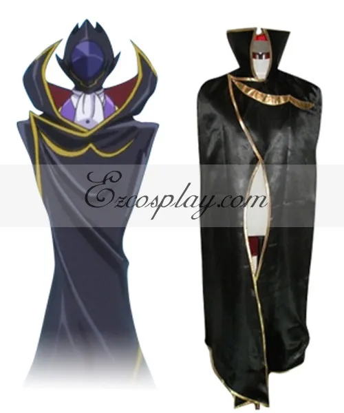 Костюм для косплея с черной накидкой Code Geass Lelouch Zero E001 | Тематическая одежда и