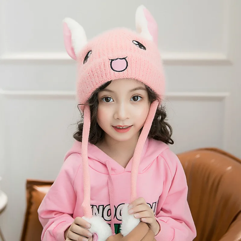

High quality A pinch will move the ear baby kid Child boy girl hat autumn and winter warm knitted sweater cap 2MZ22