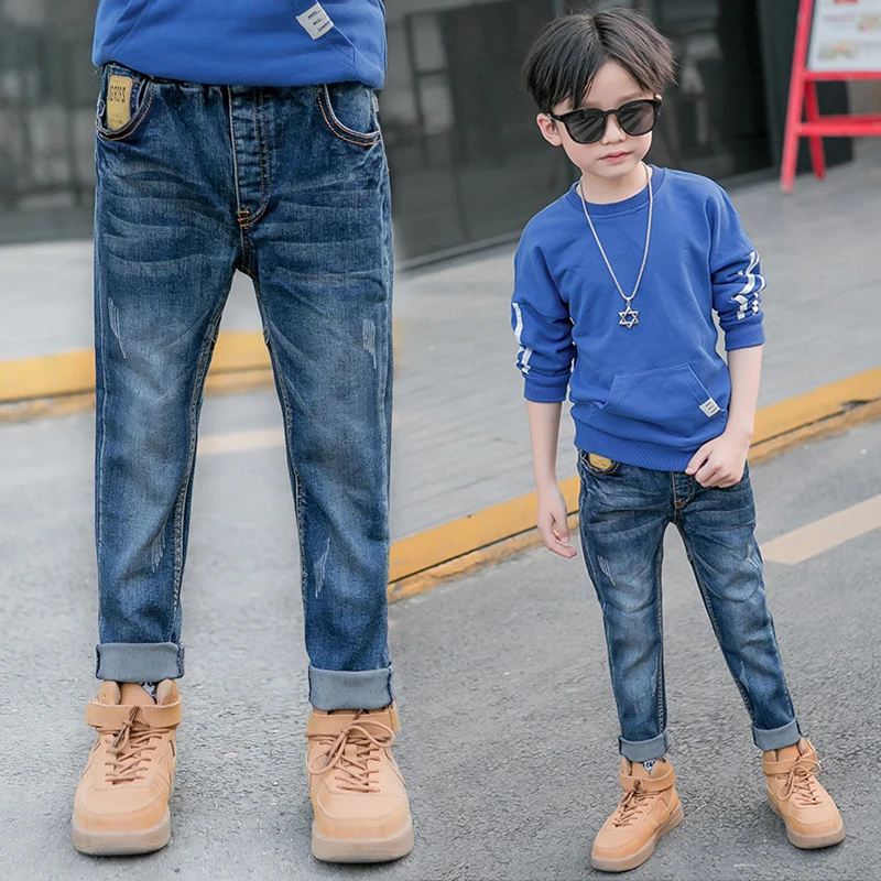 Джинсы для мальчиков-подростков детская одежда весенние хлопковые детские брюки