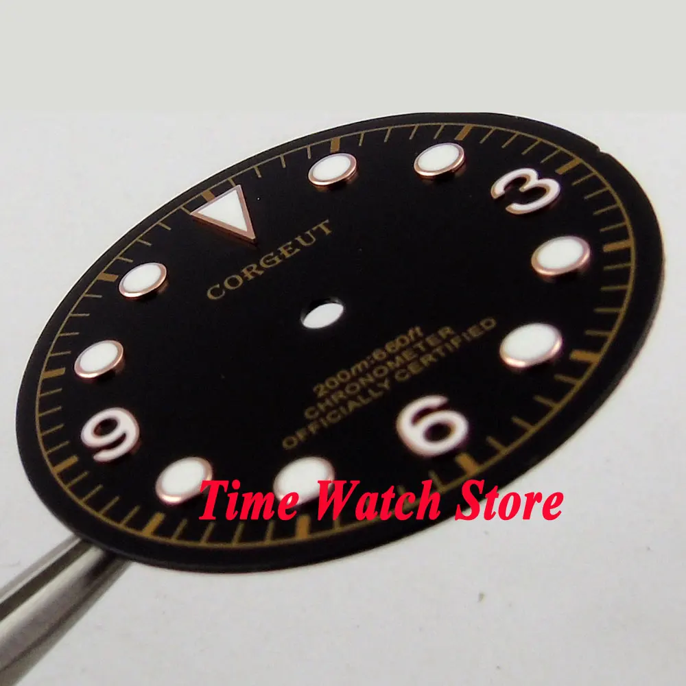 Светящиеся часы с черным циферблатом 30 4 мм подходит для ETA 2824 2836 MIYOTA 8215 821A