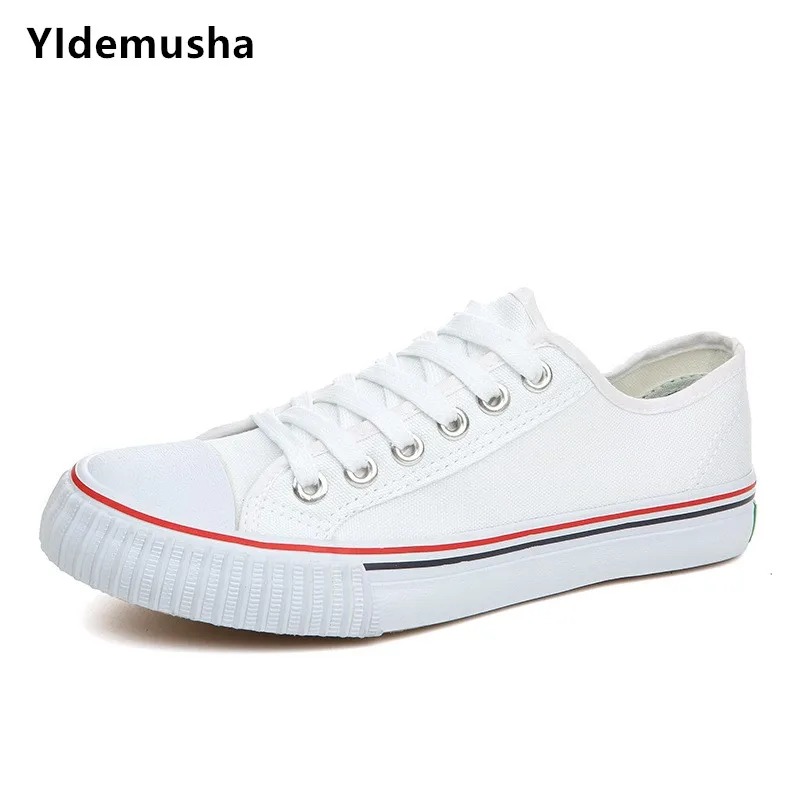 Новинка весна осень 2018 женские парусиновые туфли однотонные вулканизированные