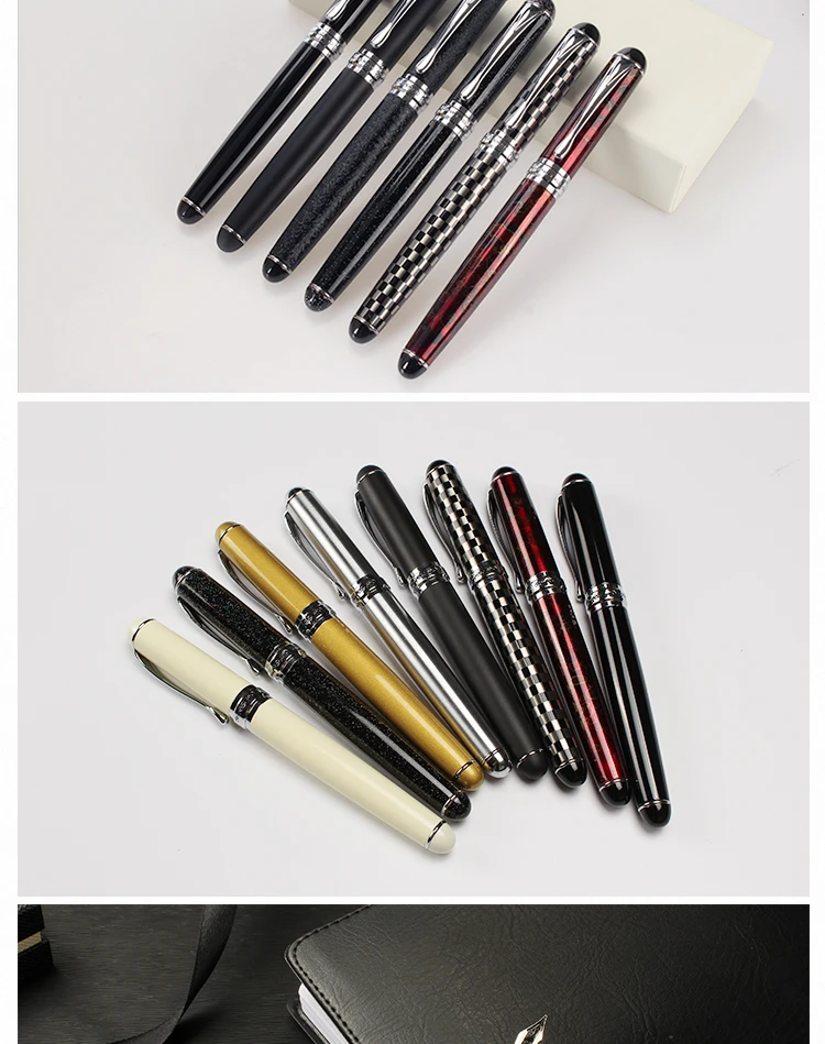Jinhao 750 авторучка классическая черная Серебристая Золотая с узором в сетку фирменные канцелярские принадлежности для каллиграфии офисные школьные принадлежности F299