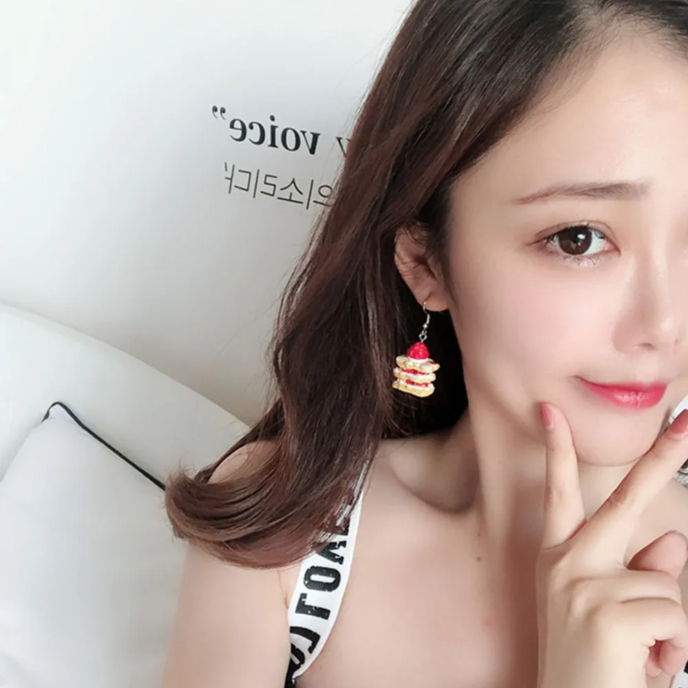 Новый стиль милый студийный фон с имитацией серьги в виде продуктов питания