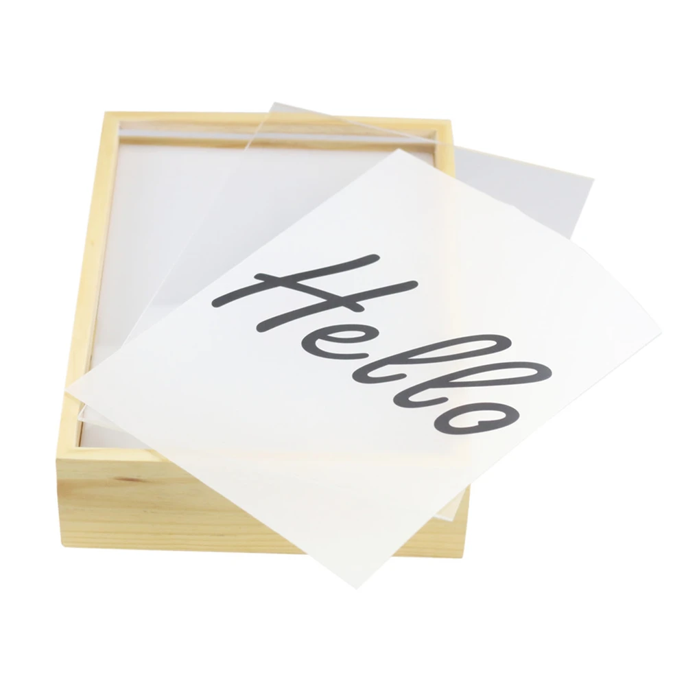 CHIBUY LED Wood Cinema LightBox &quothello&quot 1 шт. Сменные слайды постер кинематографическая