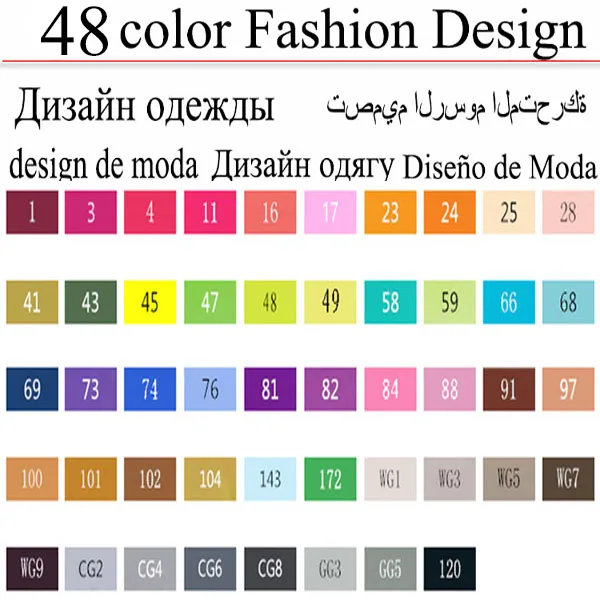 48 costume design 30/40/60/80/168 Цвета художника двойной головой спирт Маркер Набор ручек для рисования манга графическое оформление школьных рисунков, принадлежности для художественных эскизов - Цвет: 48 costume design