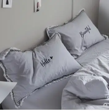 Наволочка для подушки из 100% хлопка цвет белый/розовый/серый 1 шт. | Дом и сад