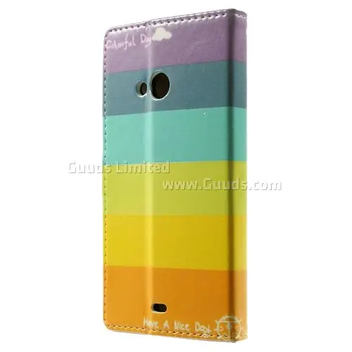 Радужный кожаный чехол кошелек для microsoft Lumia 535/для 535 Dual SIM Nokia бесплатная