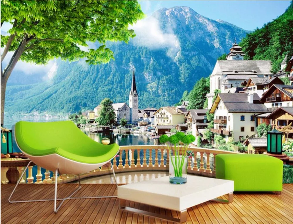 

Фотообои 3d для комнаты на заказ, Настенная картина с изображением средиземноморского пейзажа, украшение, живопись, настенные 3d фрески, обои для стен 3 d