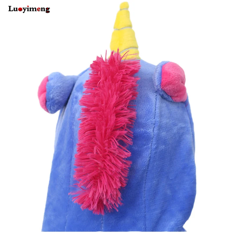 Новые унисекс для взрослых зима аниме единорог пижамы животных Комплекты пижам