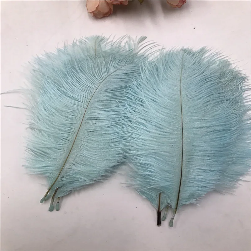 light blue Розовый 15-20 см перья день рождения страуса украшение свадьбы перо поставки белые фоны фото реквизит вечерние настенные украшения - Цвет: light blue