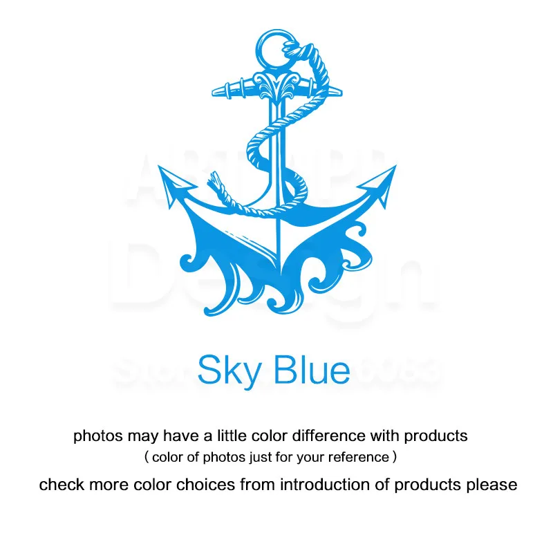 Sky Blue Художественный дизайн дешевые украшения для дома крутой судовой Якорь стикер на стену съемный круиз Декор наклейка в гостиной магазин спальня - Цвет: Sky Blue