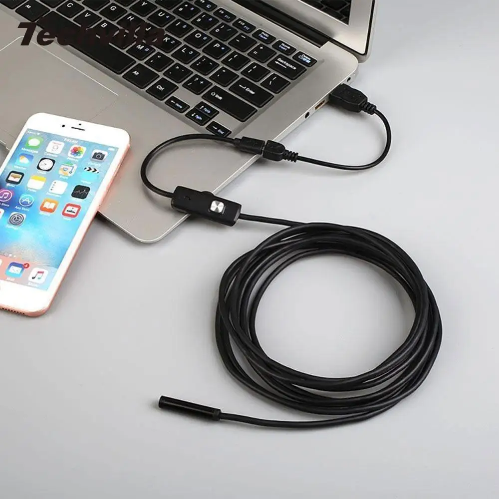 techvilla Portable 1M 7mm Android Endoscope Inspection USB Borescope 6LED Tube Snake Camera Mini Micro Cameras | Мобильные телефоны