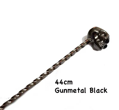 44cm Gunmetal Black Коктейльная ложка с черепом из нержавеющей стали, ложка для смешивания коктейлей, спиральный инструмент - Цвет: 44cm Gunmetal Black