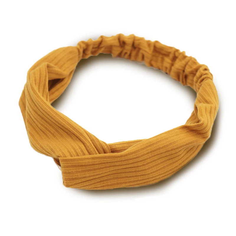 Мягкая вязаная ободок для волос женские аксессуары модный повязка на голову из ткани узелок-перекресток Корея головной убор Дамы обруч.