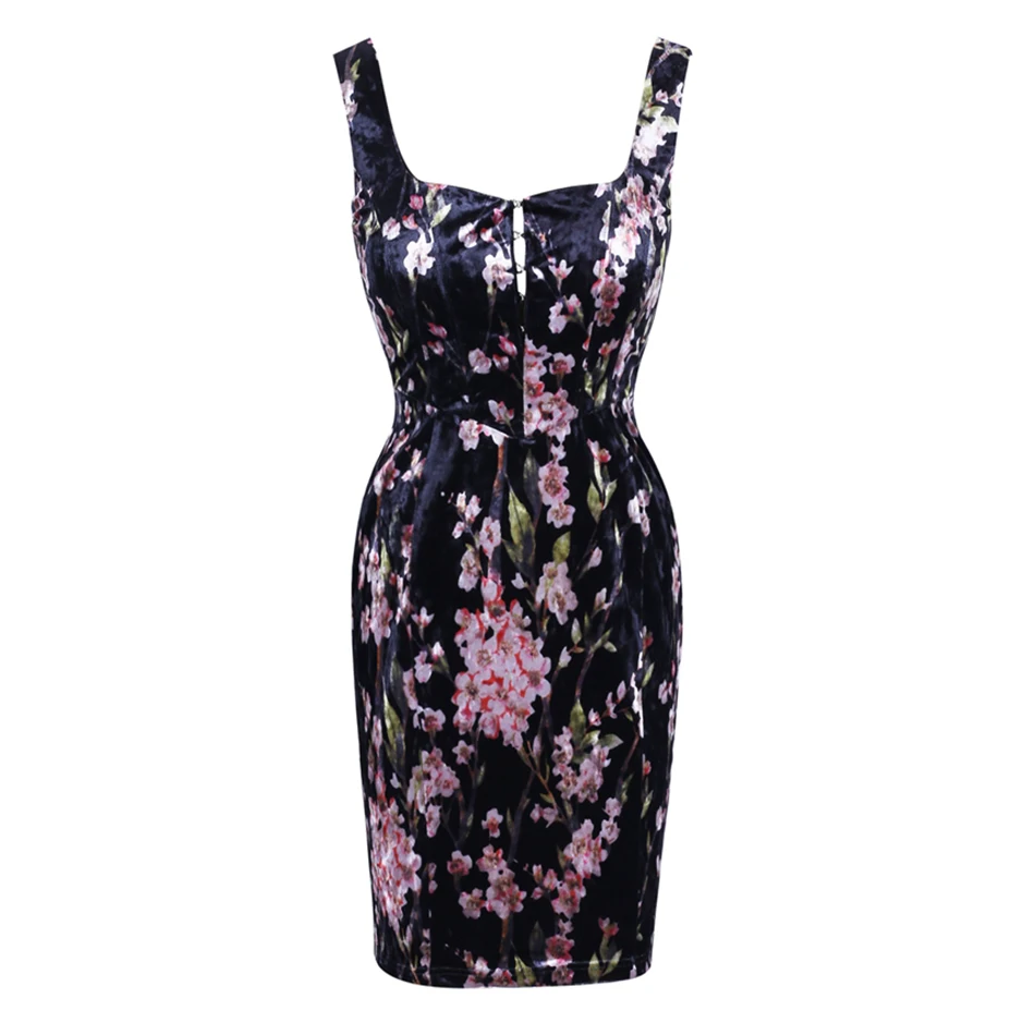 Женское платье без бретелек Liser черное облегающее с принтом для вечеринок