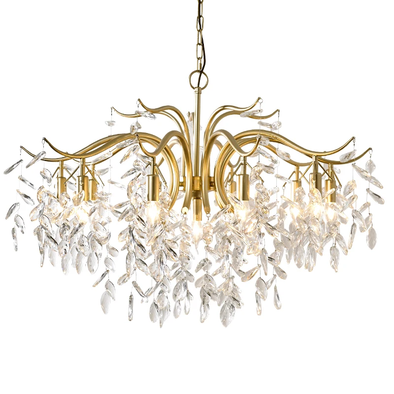 Золотые американские ретро люстры светодиодное освещение для гостиной спальни