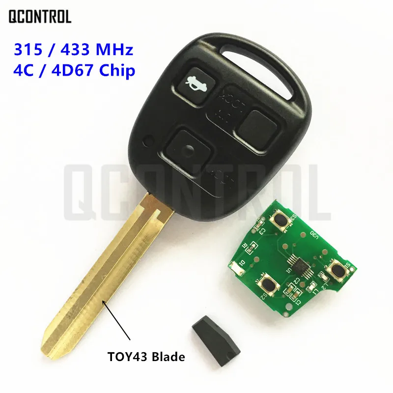 QCONTROL 3 кнопки дистанционного управления Автомобильный ключ для Toyota Camry Prado Corolla