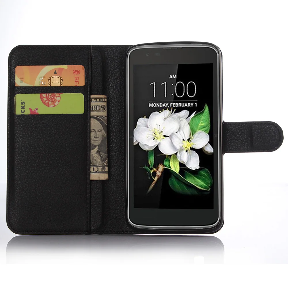 Заводская цена Роскошный кожаный флип-чехол для телефона чехол LG K7/M1 сумка черный