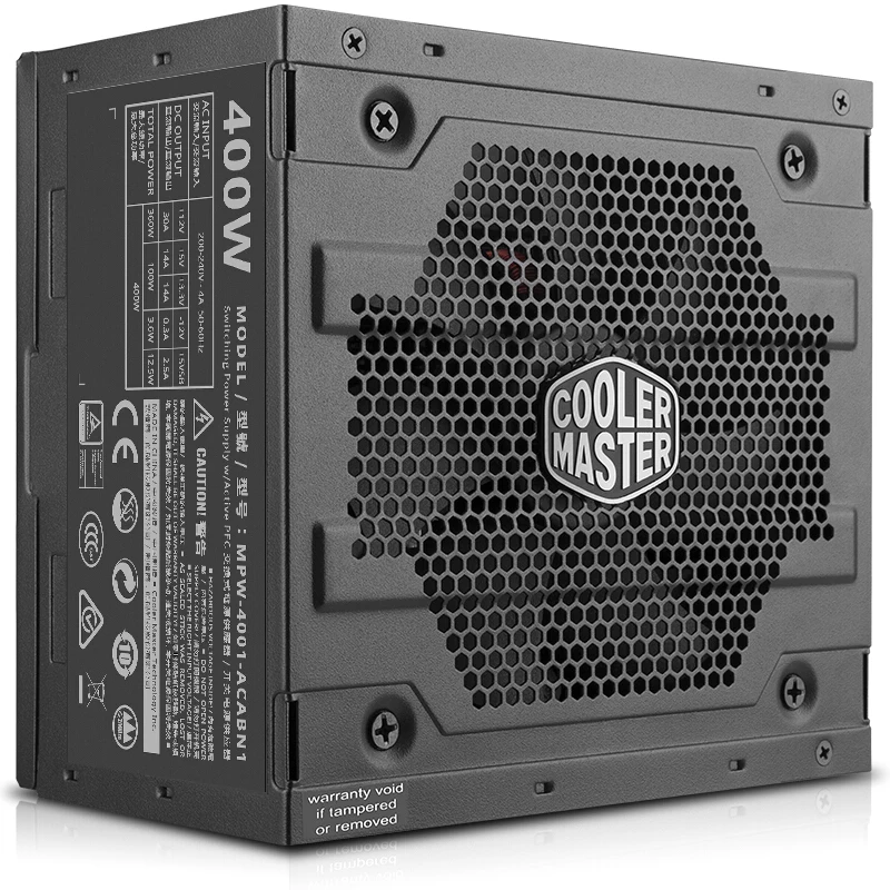 

Cooler Master PC PSU Computer Power Supply Rated 400W 400 Watt 12cm Fan 12V ATX PC Power Supply PFC Actice For Game Office