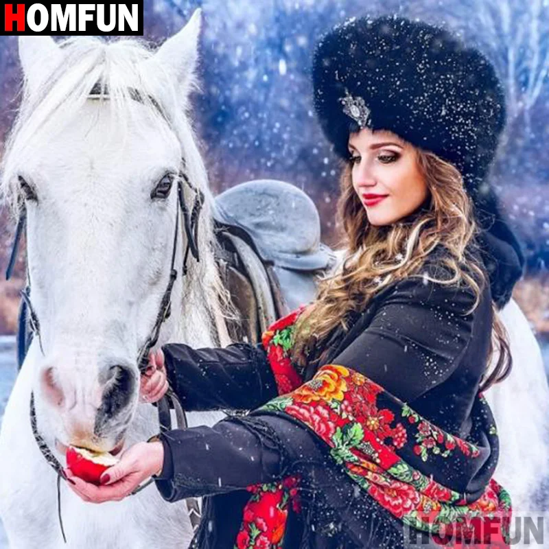 Алмазная 5d-картина HOMFUN красивая лошадь вышивка крестиком с полными
