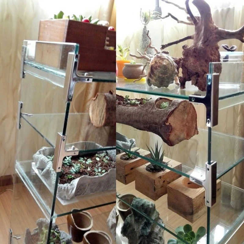 Регулируемый держатель для стеллажа стеклянных полок деревянных зажимов 2 шт.