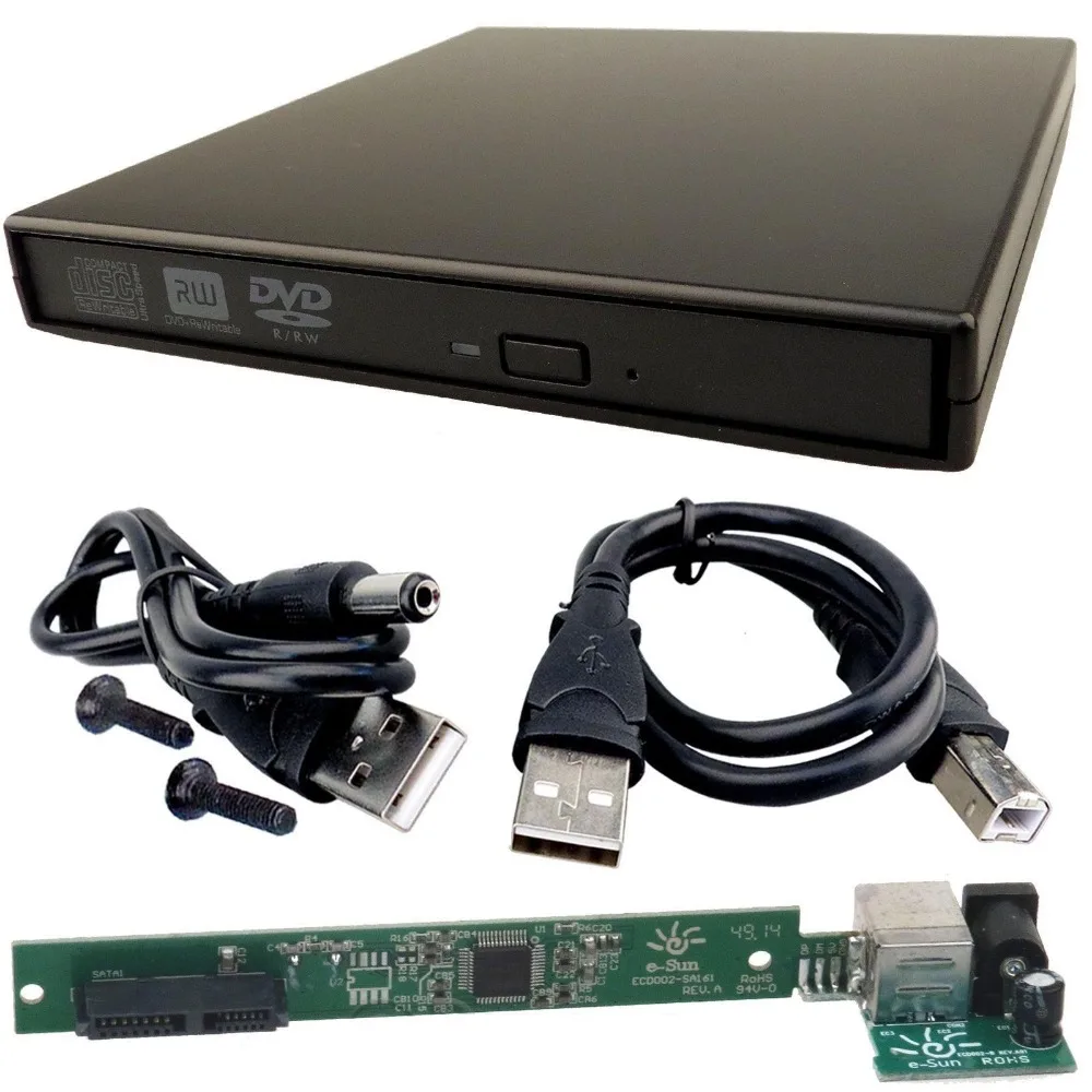 USB 2 0 внешний оптический привод коробка чехол DVD CD DVD-Rom RW к SATA жесткий диск Caddy