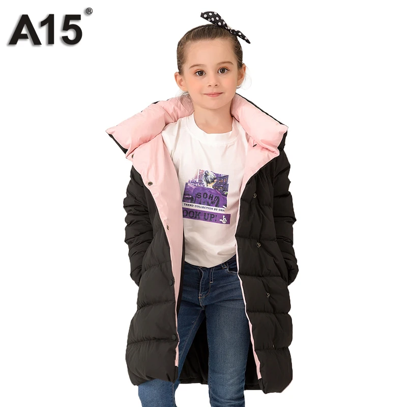 Kids Winter Jacket for Girls Winter Down Coat Teenage Girls Parkas Toddler Children Warm Long Hooded Outwear Size 6 8 10 12