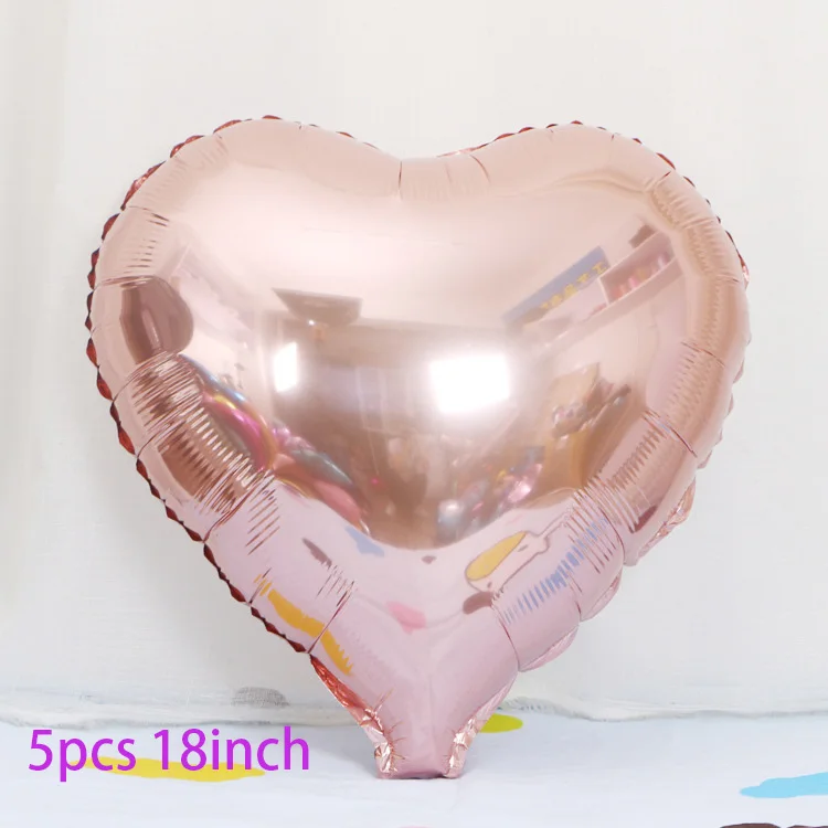5pcs rose gold 10 дюймов толстый розовый из белого латекса воздушный шар 18 дюймов Розовая фольга Гелиевый шар Свадебное предложение конфетти шар День Рождения украшения - Цвет: 5pcs rose gold