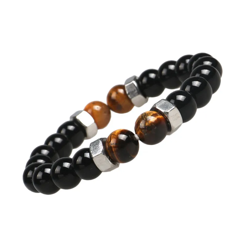 Женский и мужской матовый браслет MKENDN 10 мм с шариками в виде тигра|female bracelet|bracelet