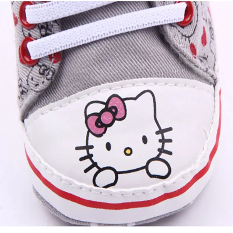 Милая обувь для маленьких девочек «hello kitty»; обувь для маленьких принцесс; обувь для первых шагов; детская брендовая повседневная обувь для девочек; Детские кроссовки на мягкой подошве; Размеры 0-18 месяцев