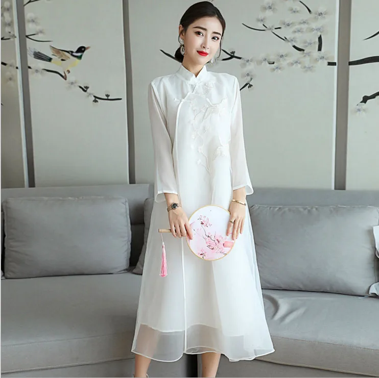 2018 Vintage Fashion Embroidered Dress | Женская одежда