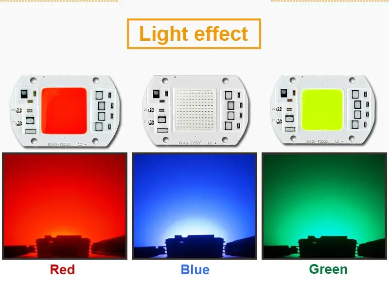Синий COB светодиодный чип-лампа Smart IC 20 Вт 30 Вт 50W220V СВЕТОДИОДНЫЙ матричный диодный массив для прожекторов Прожектор уличный прожектор