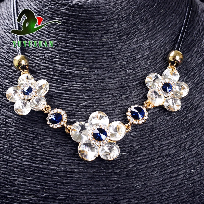 Exquisite Flower Crystal Necklace Sweater Chain M5002 |