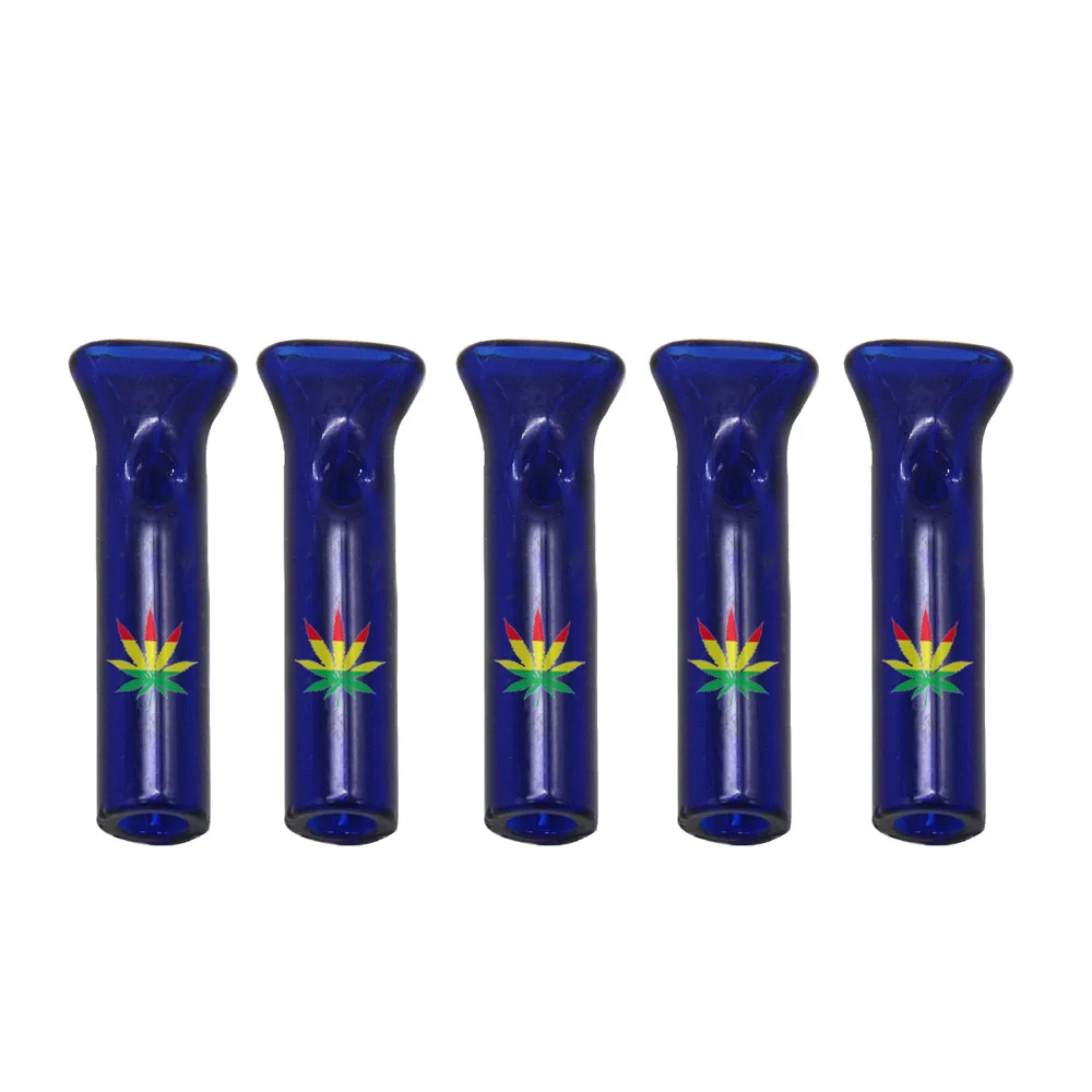 AC001-Lan-SSY(5) 5PCS Cone Smoking Mouth-tips Glass Reusable Filter Tips Mouth-tips Glass Cone Artist Mouth Tips - Цвет: AC001-Lan-SSY(5)