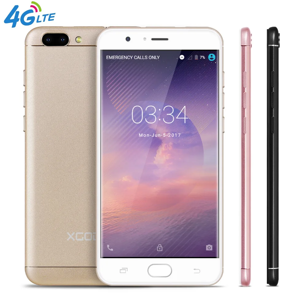 XGODY D18 5,5 дюймов 4G LTE Смартфон Android 6,0 четырехъядерный 1 ГБ ОЗУ 16 Гб ПЗУ 8,0 МП+ 13,0 МП Две sim-карты сотовые телефоны