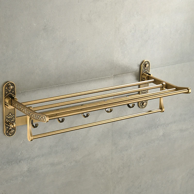 Ногтей Бесплатная складной античная латунь Ванна Полотенца стойки Active Ванная