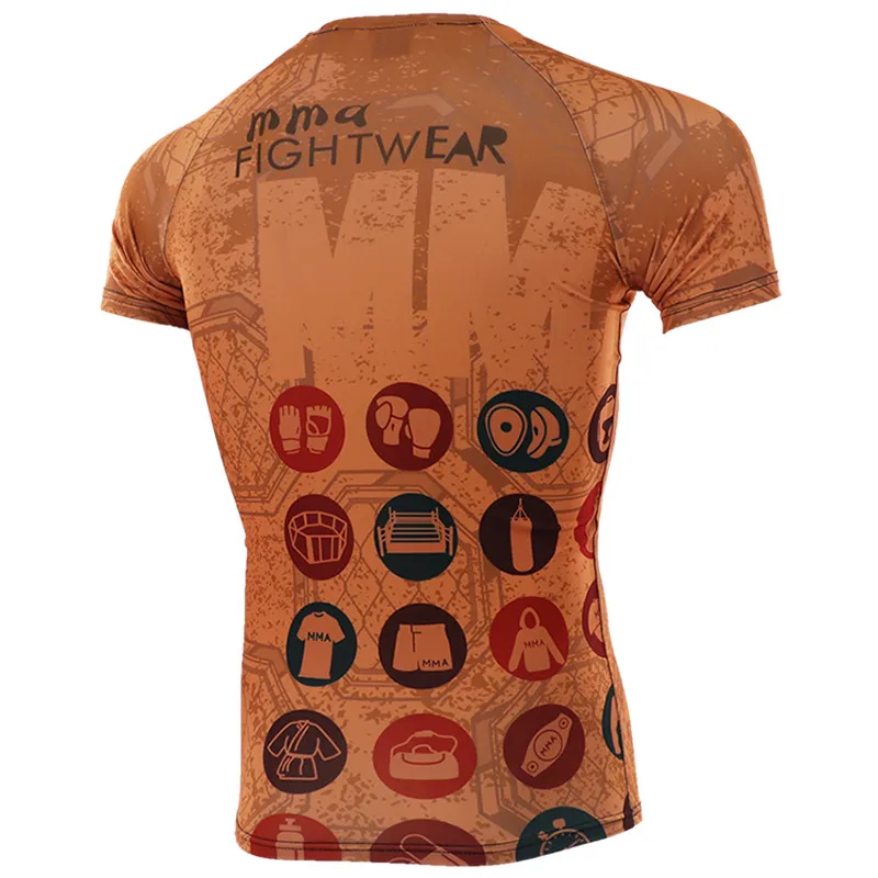 VSZAP колготки Конор пистолет печатных с коротким рукавом MMA Fight Sanda UFC Fighting Muay Thai фитнес-Футболка мужская быстросохнущая одежда
