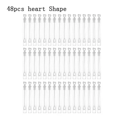 48pcs Heart shape 48/50 шт пустые бутылки для мыльных пузырей 12, 6 штук в партии, детская игрушка, свадебной церемонии, дня рождения или фестиваля вечерние украшения на открытом воздухе игрушки свадебный Декор - Цвет: 48pcs Heart shape