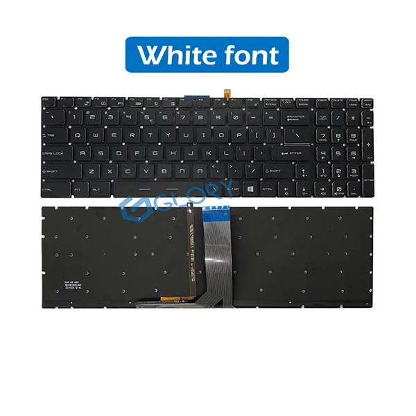 White font Новая клавиатура США w/с подсветкой для MSI GE72 GE62 WS60 GS60 GS70 GT72 GP62 GP72 GT73VR GS72 GL62VR клавиатура на замену - Цвет: White font