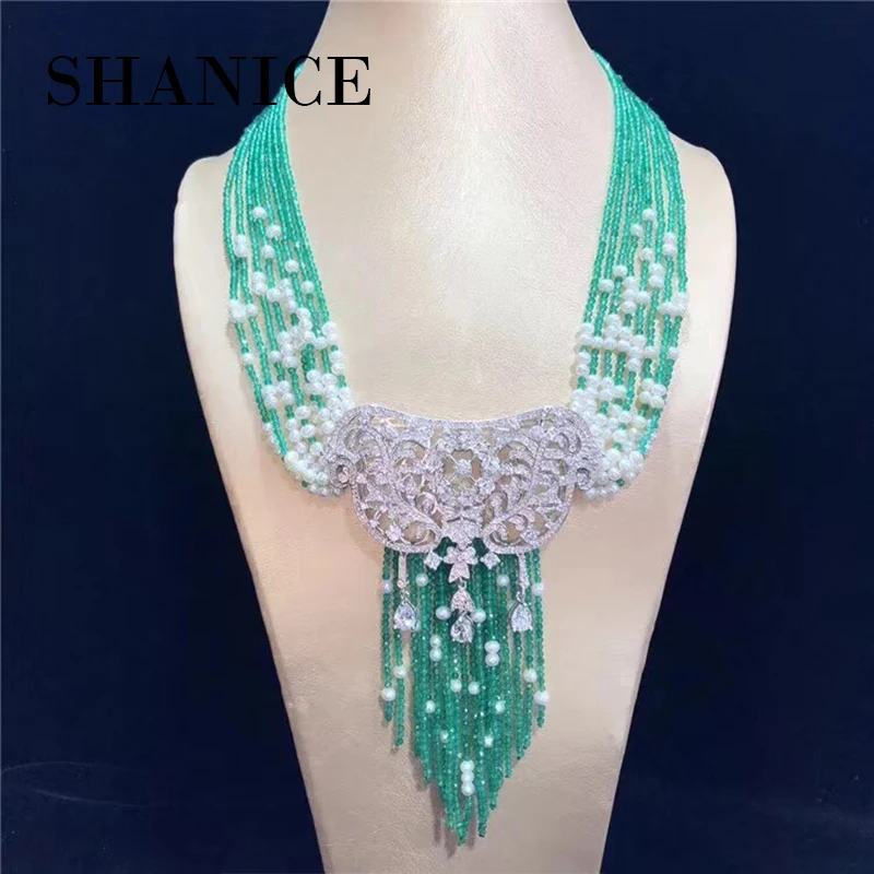 SHANICE Большой DIY для женщин жемчуг кисточкой подвеска создания ожерелья и кулона материал Полые разъем жемчуг ювелирные изделия аксессуары