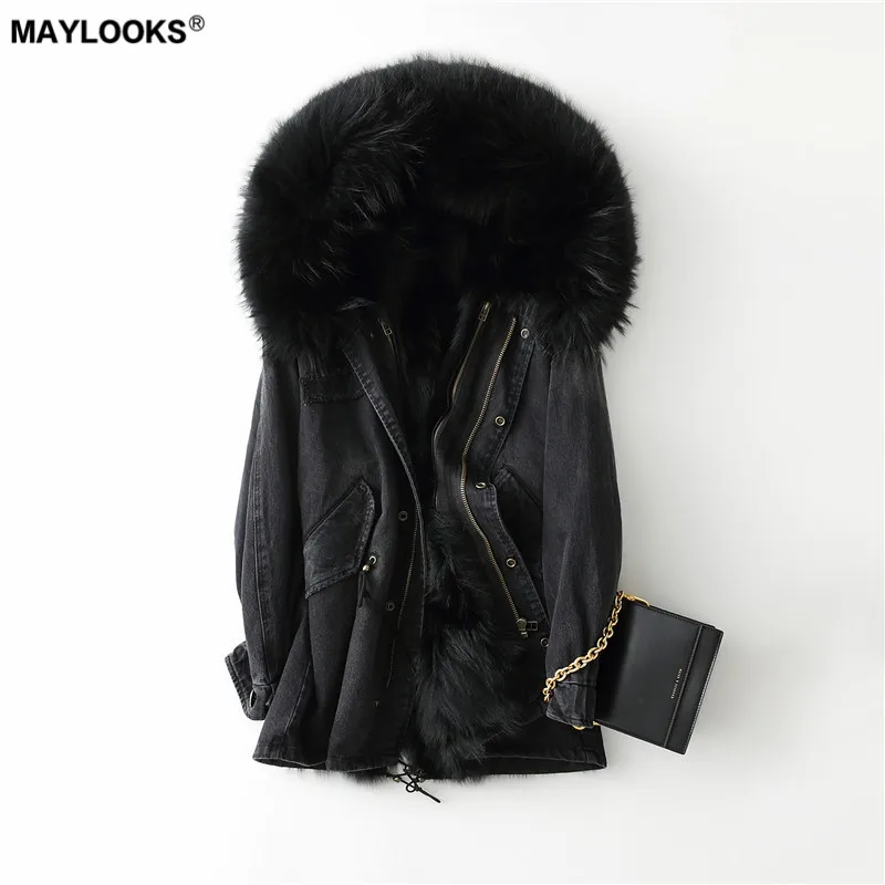 MAYLOOKS 2018 Новое модное меховое пальто 68658|Шубы и дубленки| |